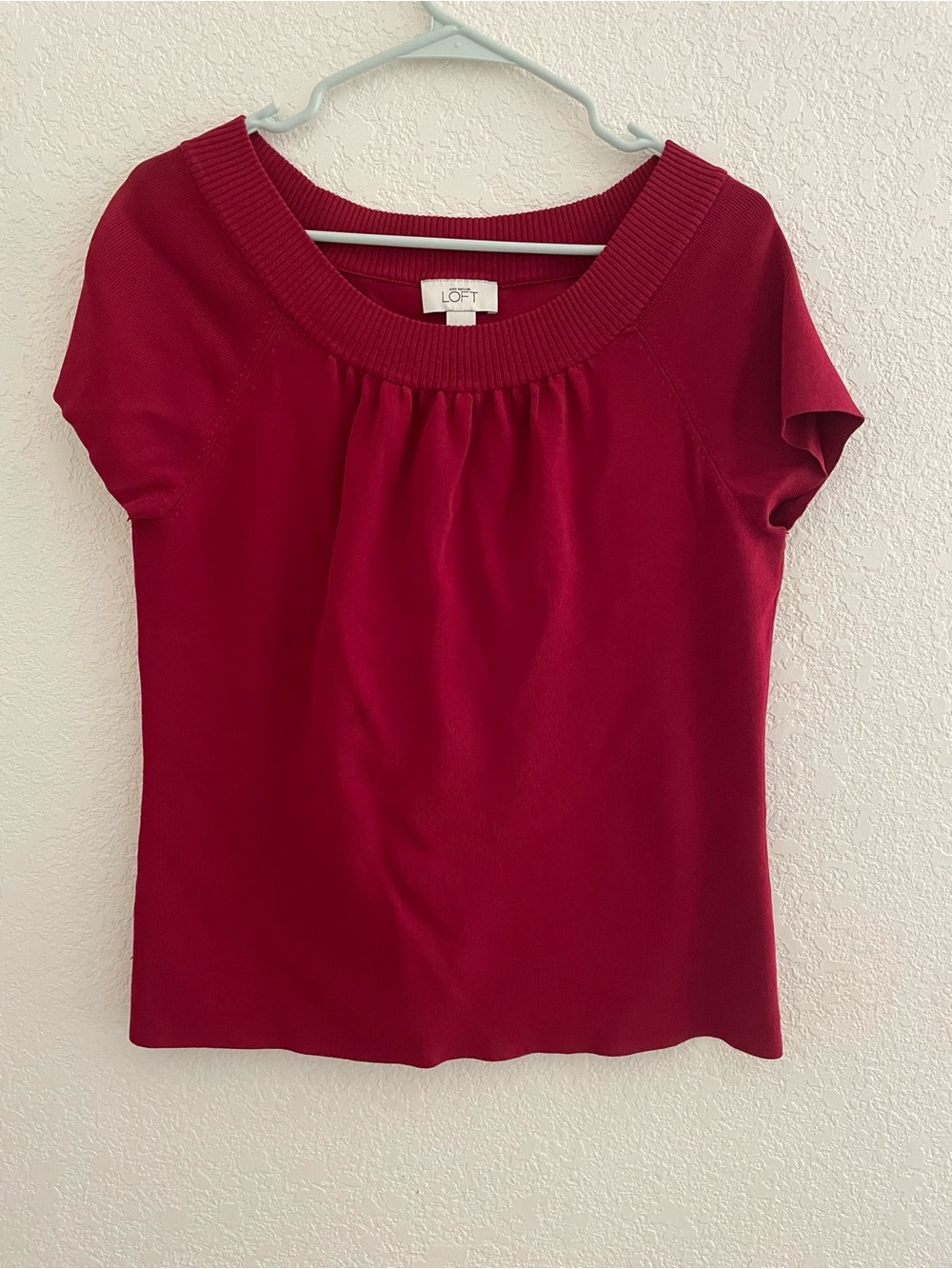 Ann Taylor Loft short sleeve red sweater size L